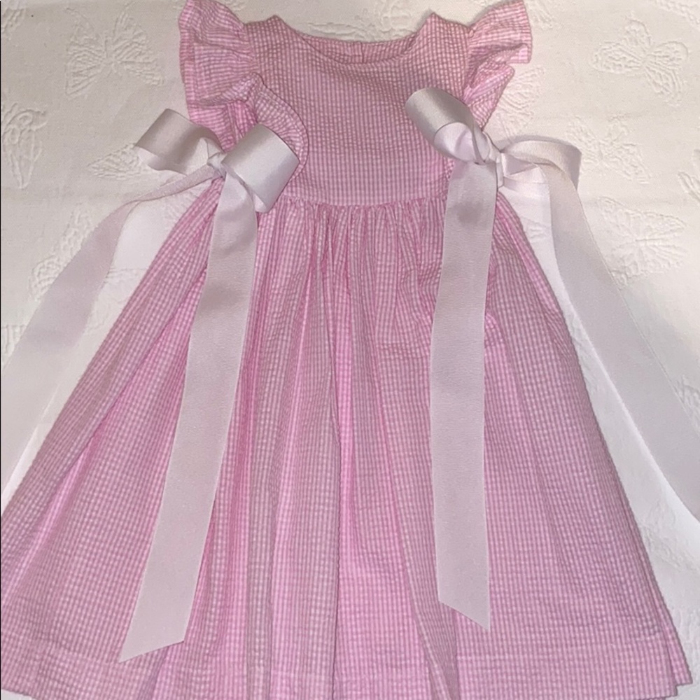 Funtasia Too Girls Ruffle Pinafore Dress with Bows